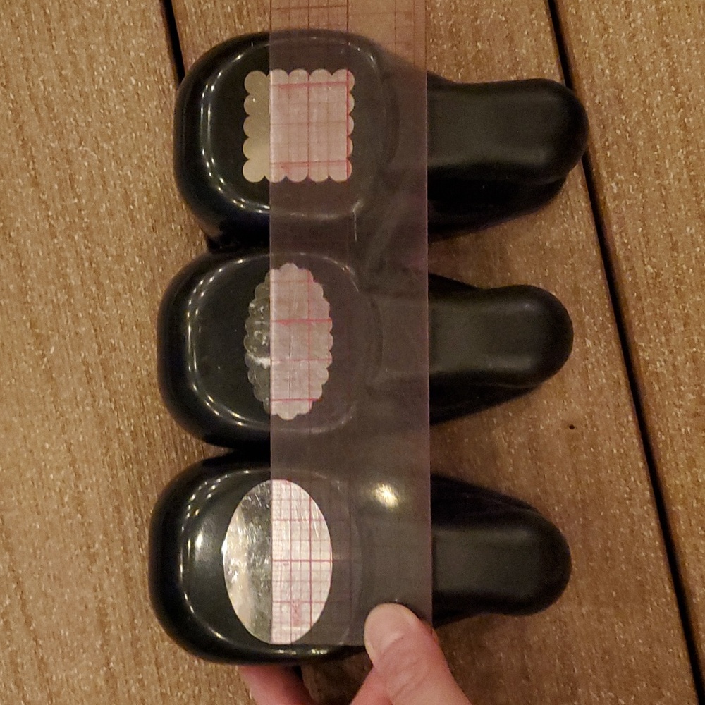 3 Stampin' Up! Paper punches (oval, scalloped oval, scalloped square shape)